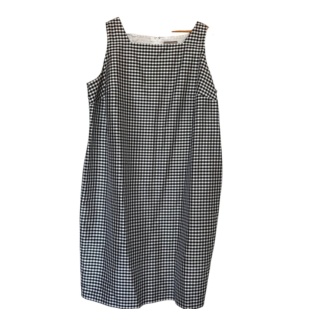 Valerie Stevens Woman Black White‎ Gingham Plaid Sheath Dress Silk Plus Size 20W